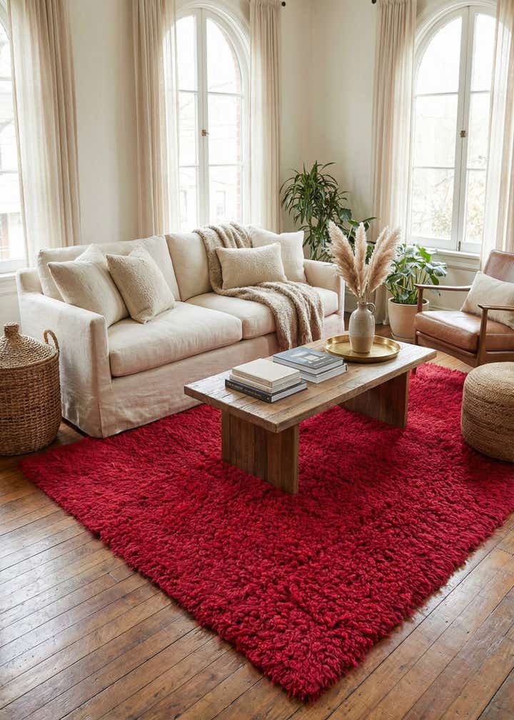 4' 10 x 6' 7 Hand Knotted Moroccan Wool Rug