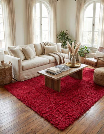 4' 10 x 6' 7 Hand Knotted Moroccan Wool Rug