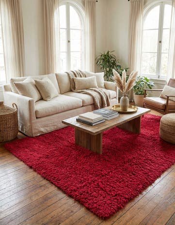 4' 10 x 6' 7 Hand Knotted Moroccan Wool Rug