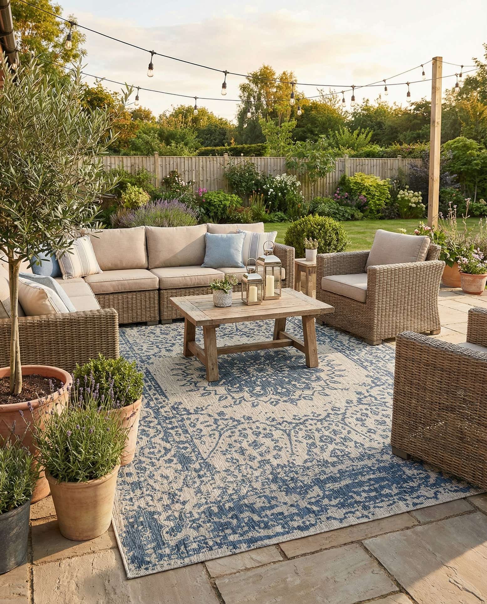 10' x 14' Easy-Clean Traditional Indoor / Outdoor Rug