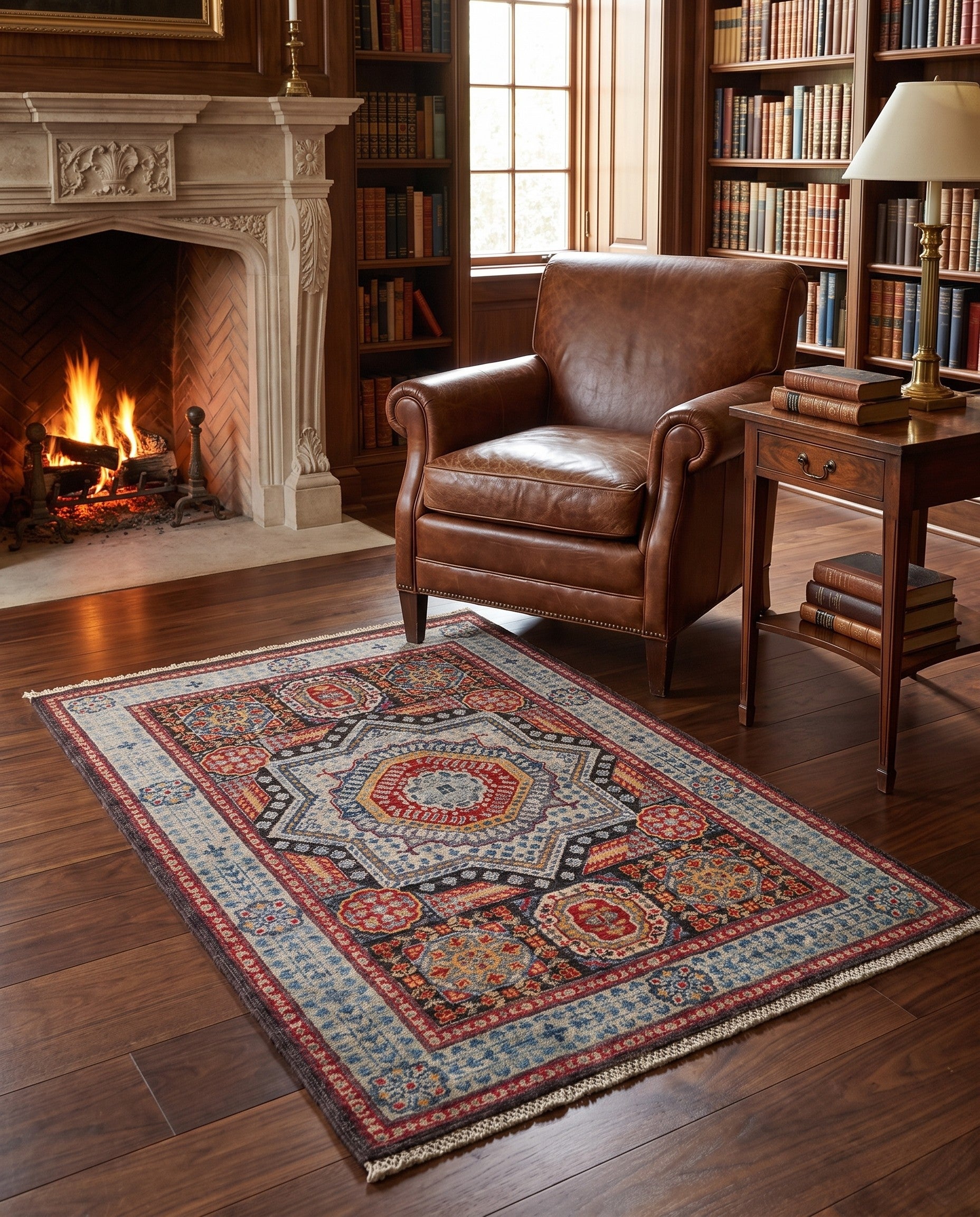 3' 4 x 5' Hand Knotted Mamluk Ziegler Rug