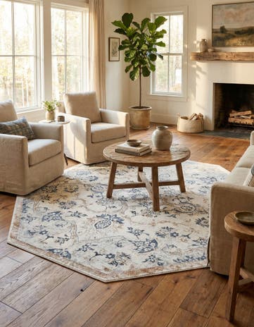 Ivory Gray Highbury Octagon Rug