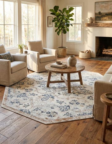 Ivory Gray Highbury Octagon Rug