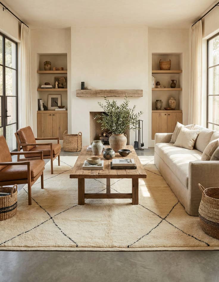 Detail image of 6' 10 x 9' 4  Hand Knotted Moroccan Wool Rug