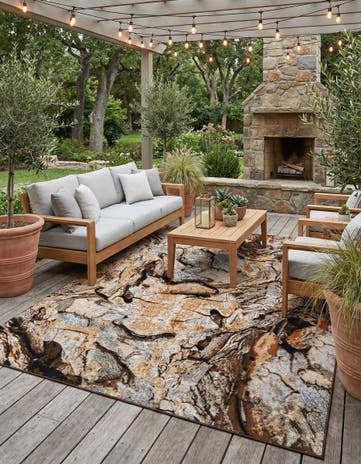 7' 10 x 10' Easy-Clean Modern Indoor / Outdoor Rug