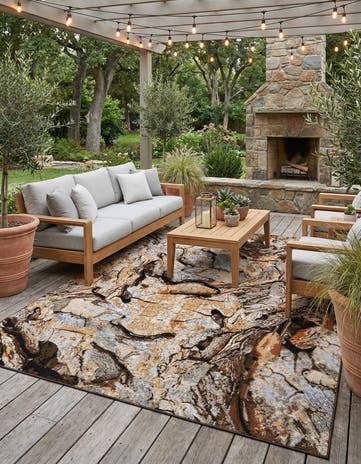 7' 10 x 10' Easy-Clean Modern Indoor / Outdoor Rug