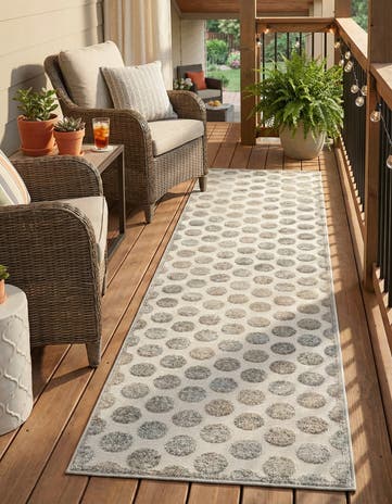 Gray Easy-Clean Sabrina Soto Indoor / Outdoor Runner Rug
