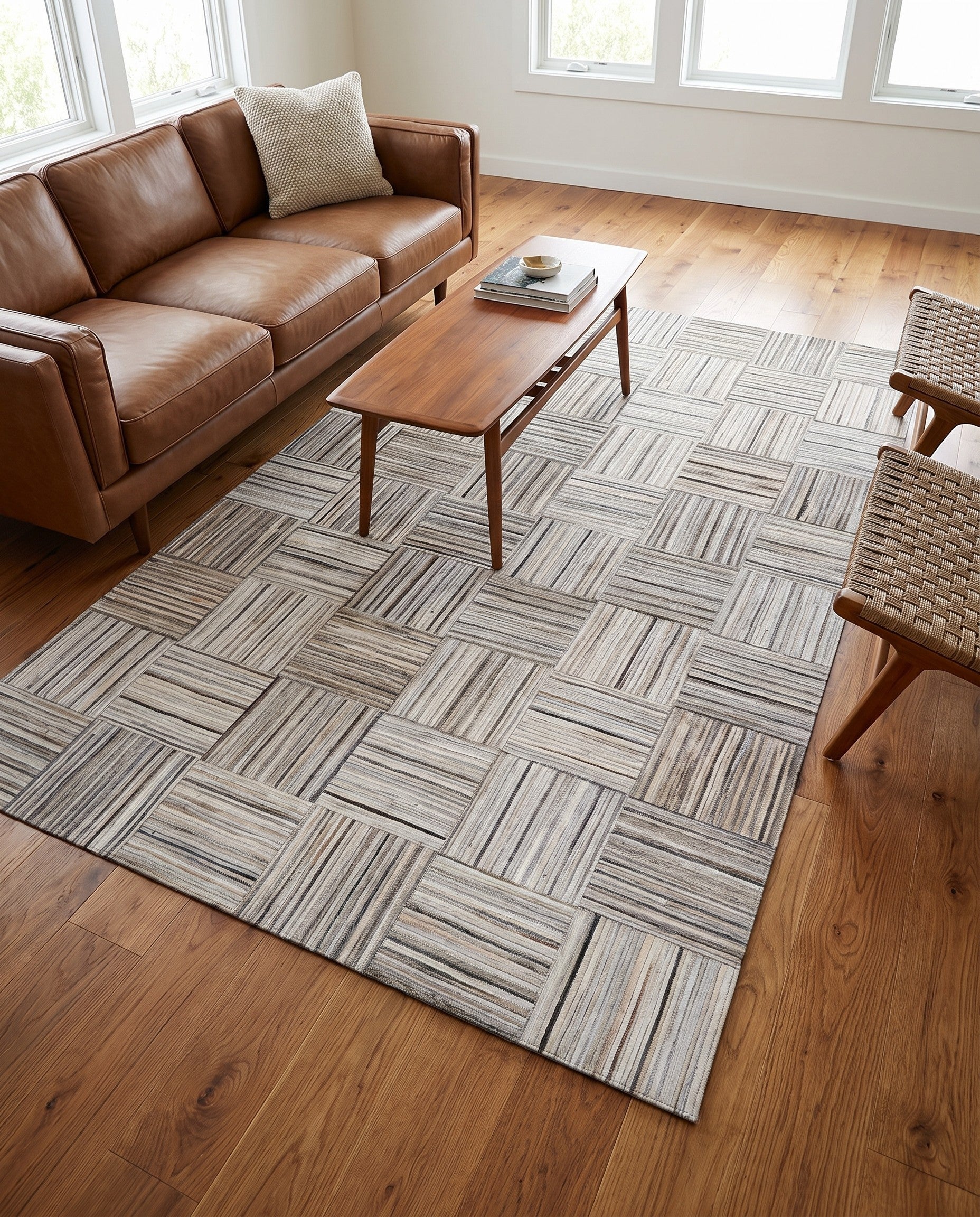 4' 11 x 8' 2 Cowhide Stocks Rug