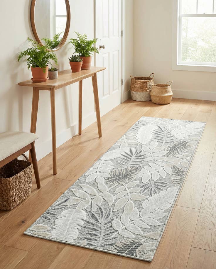 Detail image of 2' 2 x 5' 3 Easy-Clean Botanical Indoor / Outdoor Runner Rug