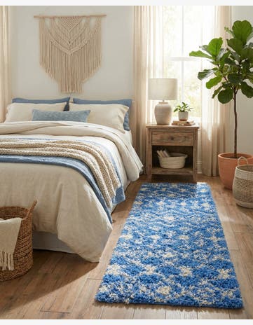 2' x 8' Moroccan Trellis Shag Runner Rug