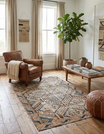 3' 10 x 6' 2 Hand Knotted Ultra Vintage Persian Wool Rug