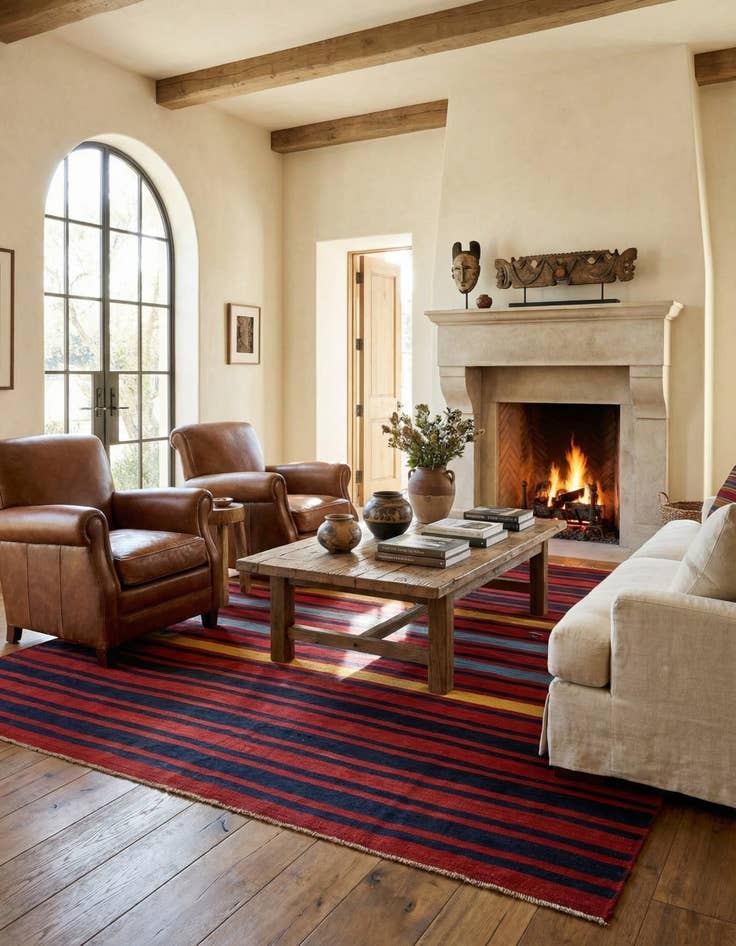 Detail image of 9' 5 x 9' 7 Armanibaff Kilim Wool Square Rug