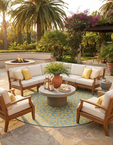 10' x 10' Easy-Clean Safari Indoor / Outdoor Round Rug