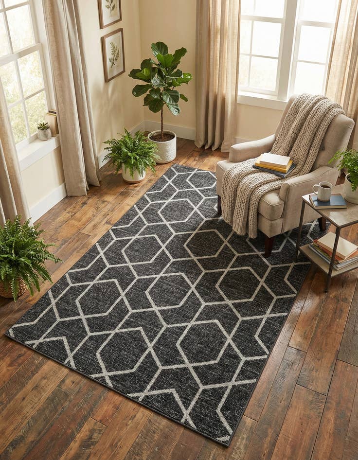 Detail image of 5' 3 x 8' Eco Trellis Rug