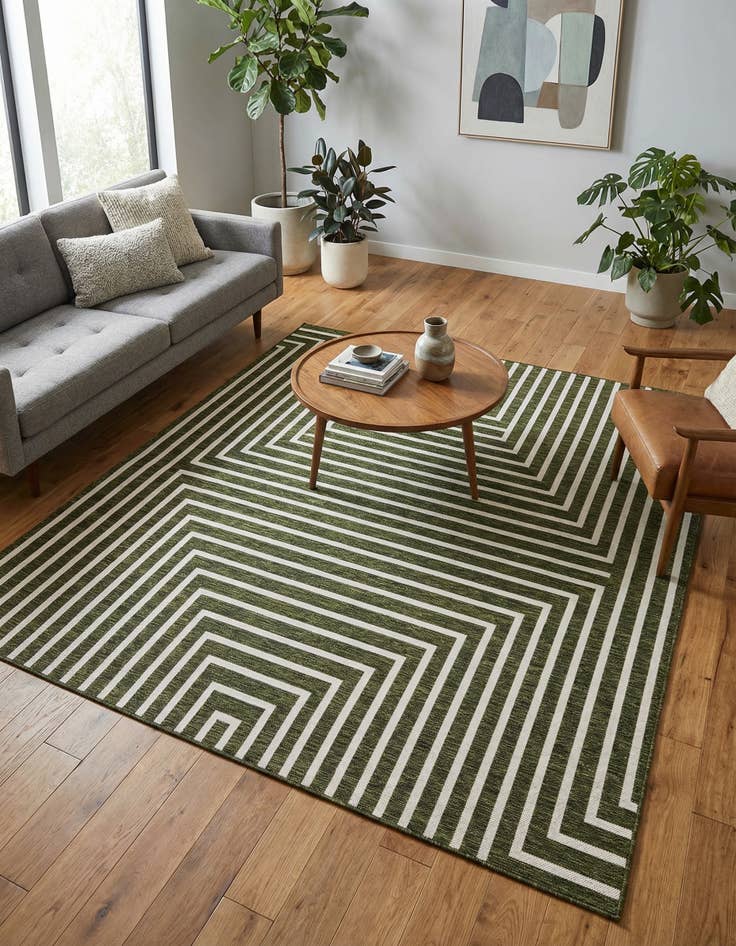 Detail image of 7' 10 x 7' 10  Washable Modern Indoor / Outdoor Square Rug