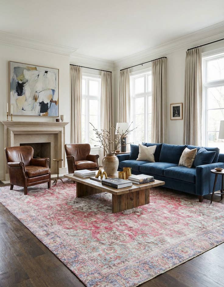 Detail image of  9' x 12'  Hand Knotted Ultra Vintage Persian Wool Rug