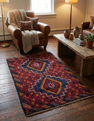 2' 11 x 4' 6 Hand Knotted Balouch Persian Wool Rug