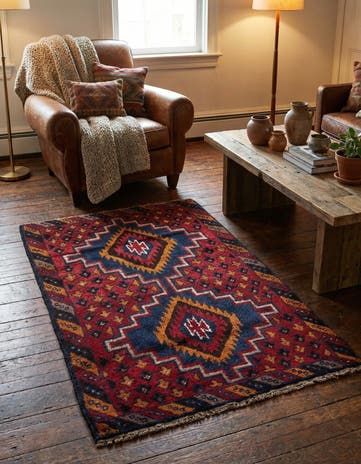 2' 11 x 4' 6 Hand Knotted Balouch Persian Wool Rug