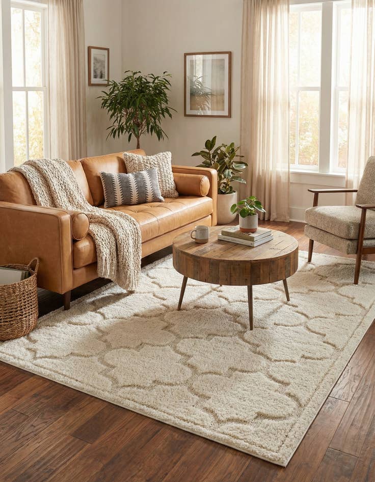 Detail image of 9' x 12' 2 Trellis Shag Rug