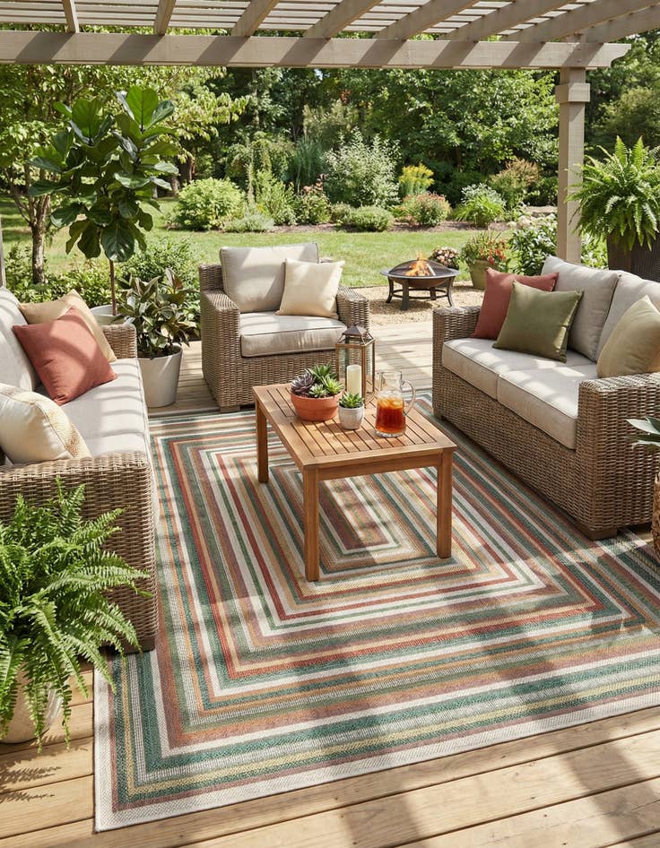 Detail image of 9' x 12'  Washable Baja Indoor / Outdoor Rug