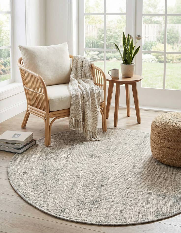 Detail image of  3' x 3'  Washable Modern Indoor / Outdoor Round Rug