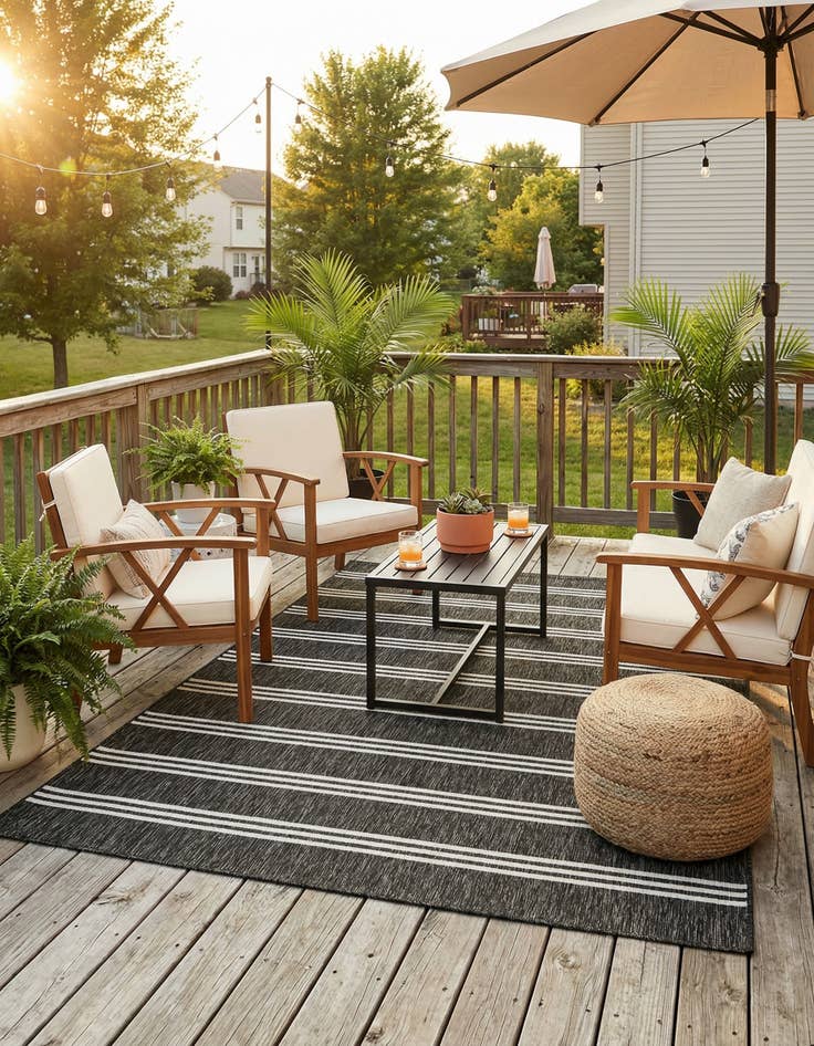 Detail image of 7' 10 x 11'  Washable Jill Zarin Anguilla Indoor / Outdoor Rug