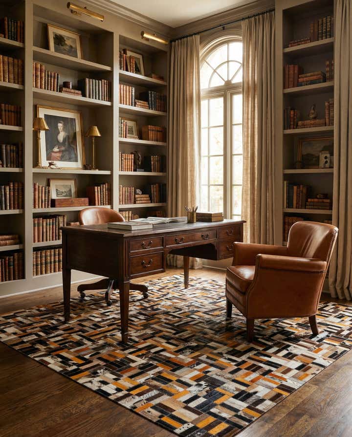 4' 11 x 7' 10 Cowhide - Patchwork Rug