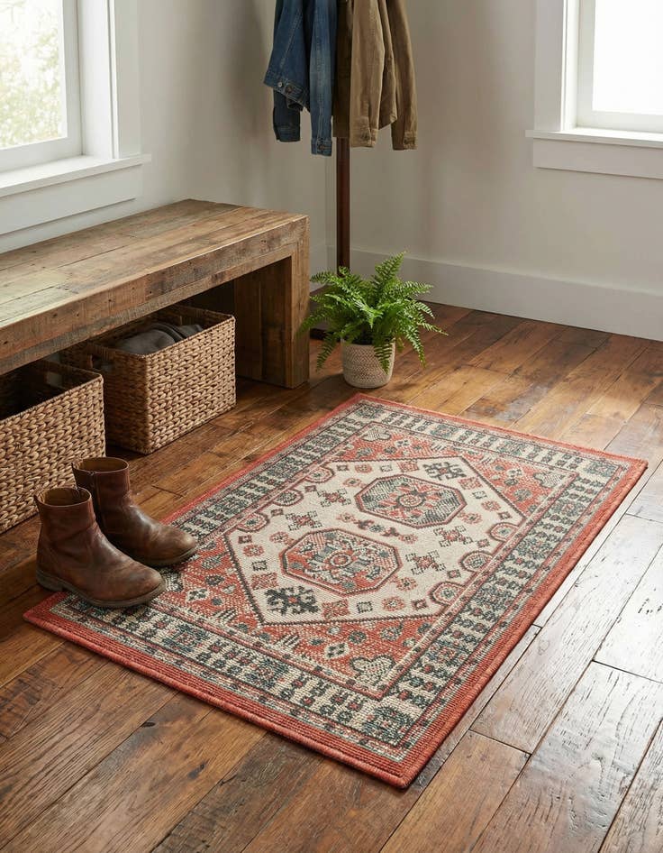 Detail image of  2' x 3'  Washable Traditional Indoor / Outdoor Rug