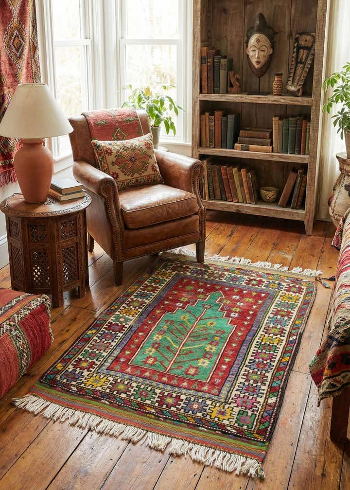 3' 3 x 4' 8 Hand Knotted Anatolian Wool Rug