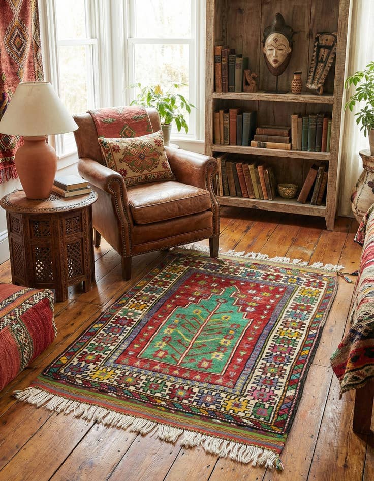 Detail image of 3' 3 x 4' 8  Hand Knotted Anatolian Wool Rug