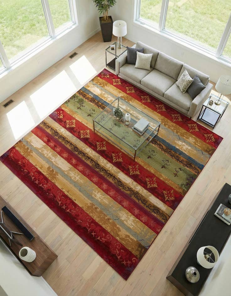 Detail image of 10' x 10' Easy-Clean Modern Indoor / Outdoor Square Rug