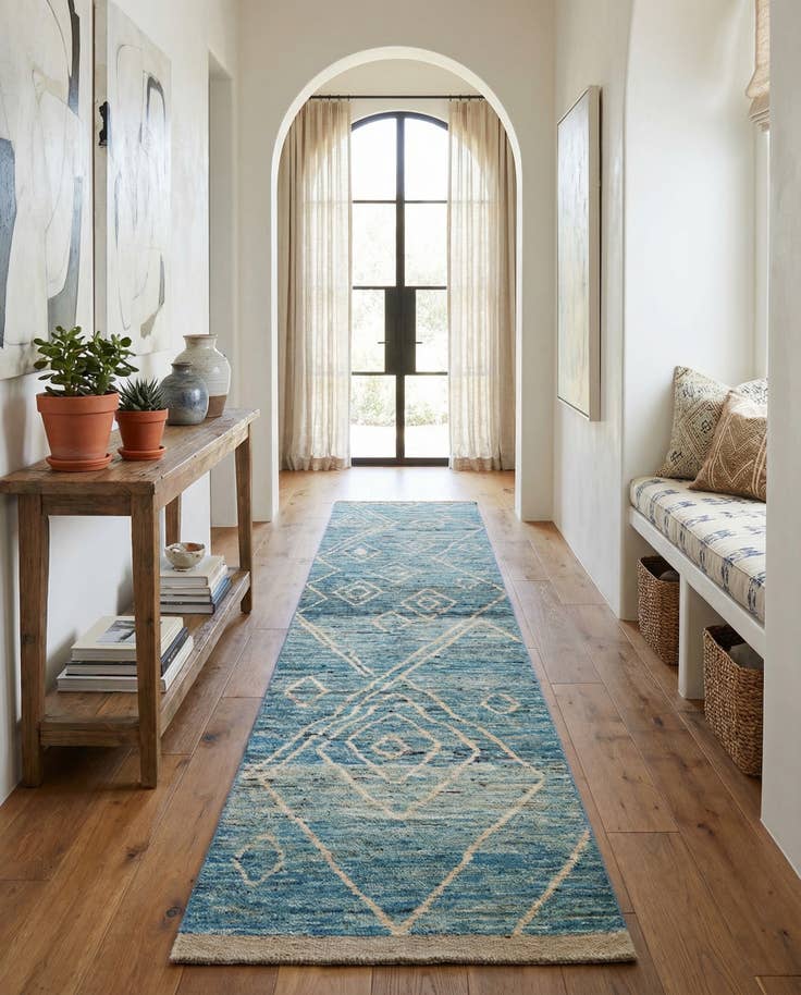 Detail image of 2' 10 x 16' 4 Hand Knotted Moroccan Wool Runner Rug