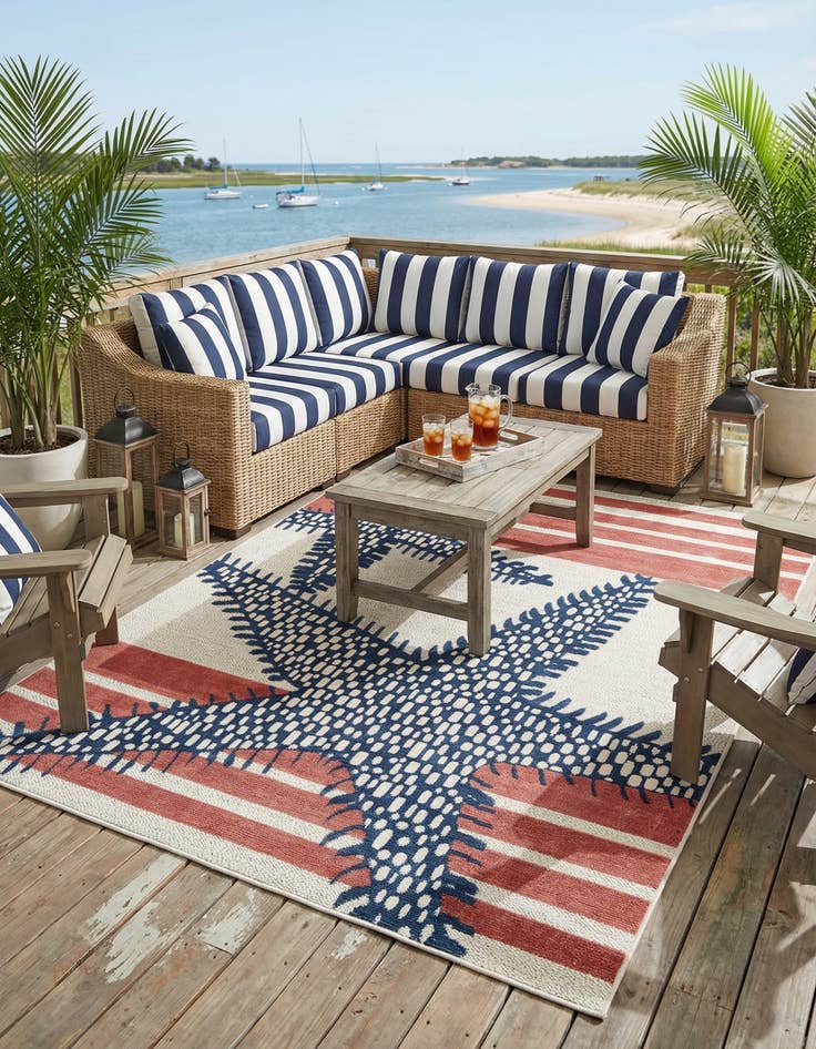Detail image of 7' 10 x 10'  Washable Belize Indoor / Outdoor Rug