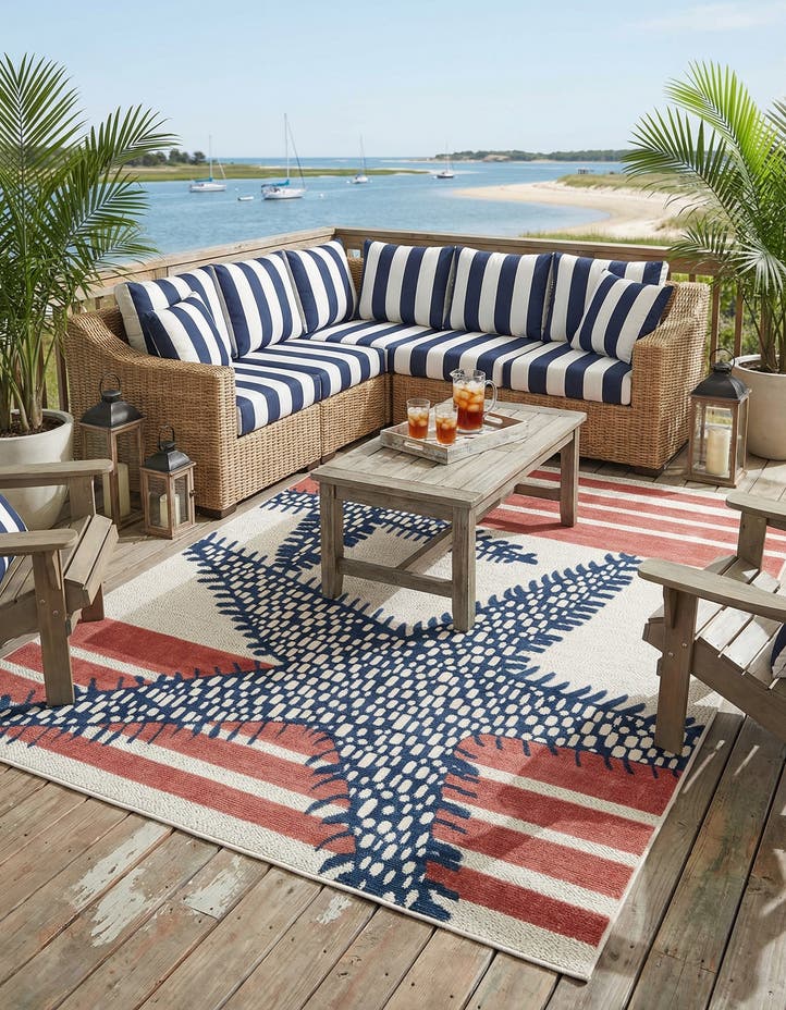 7' 10 x 10' Easy-Clean Belize Indoor / Outdoor...