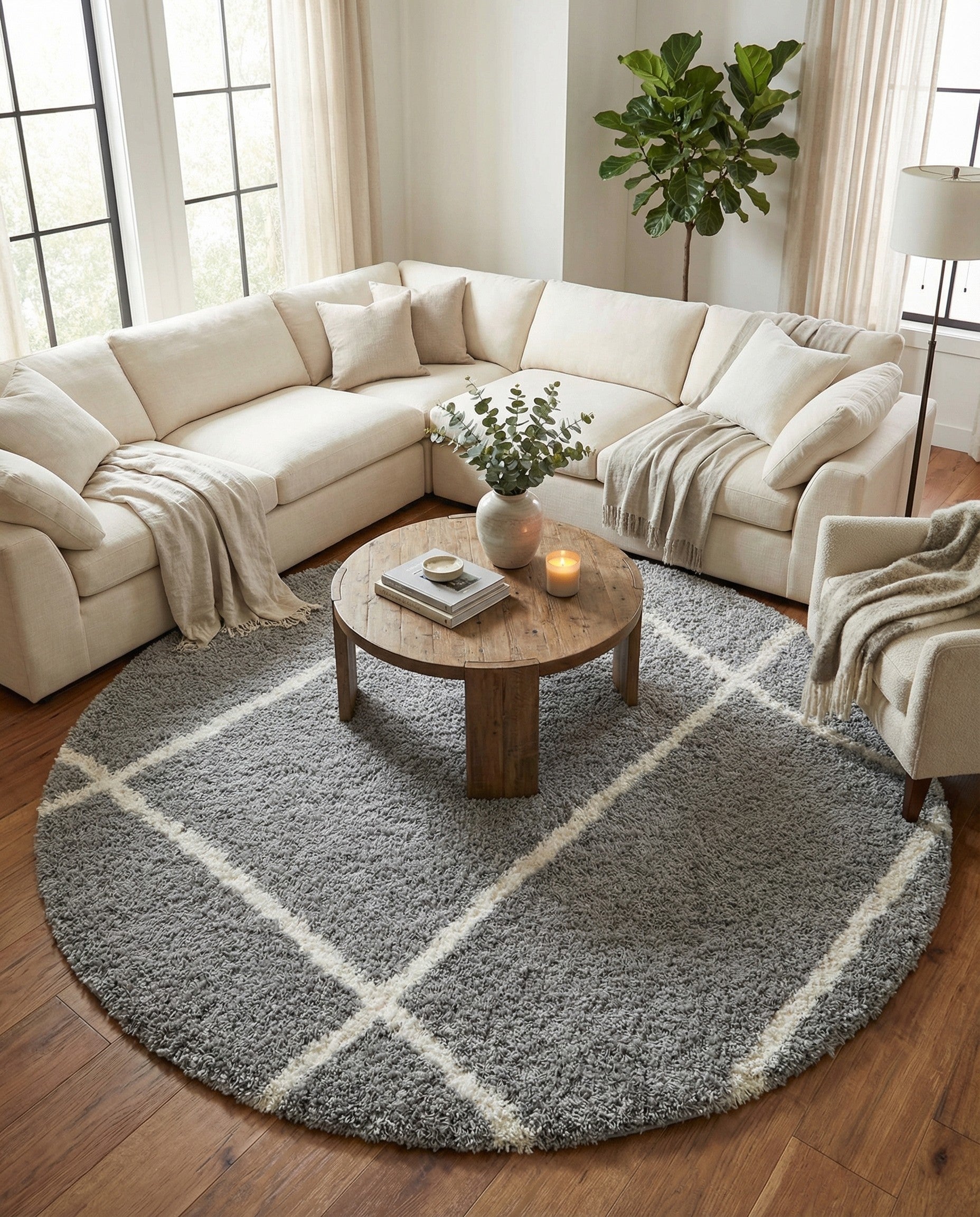  10' x 10' Infinity Shag Round Rug