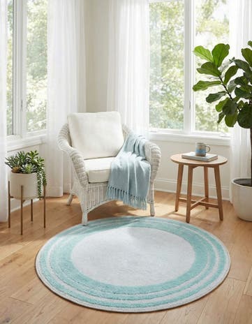 3' 3 x 3' 3 Easy-Clean Aruba Indoor / Outdoor Round Rug