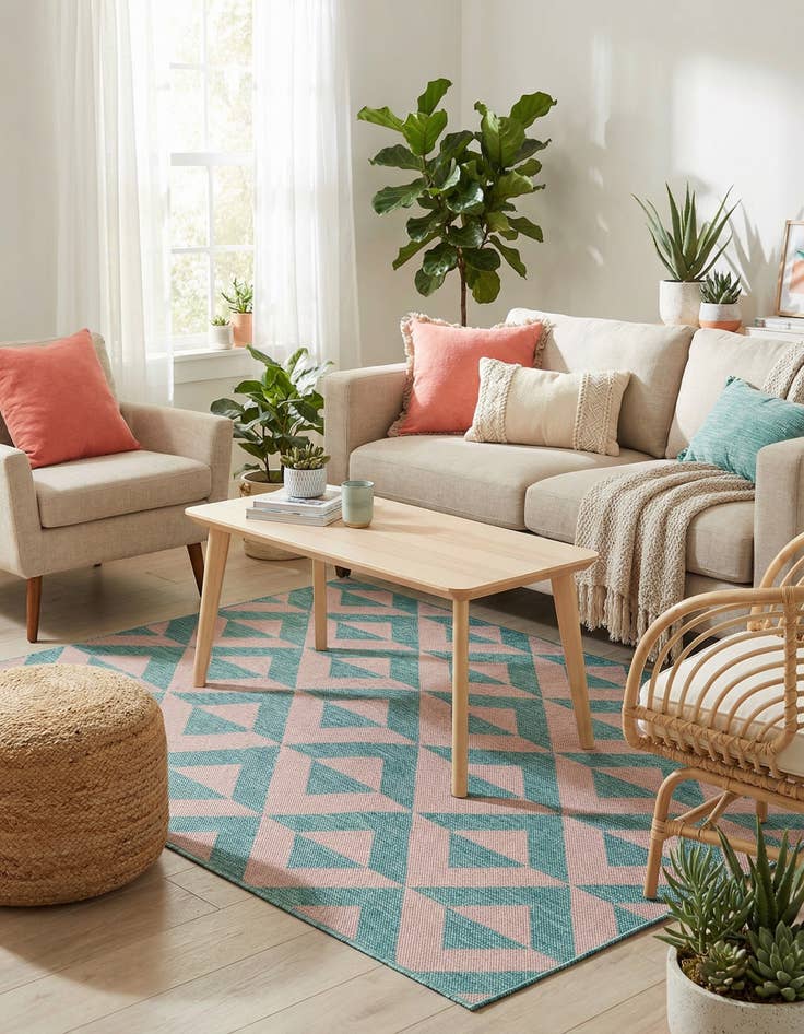 Detail image of 5' 3 x 8'  Washable Jill Zarin Napa Indoor / Outdoor Rug