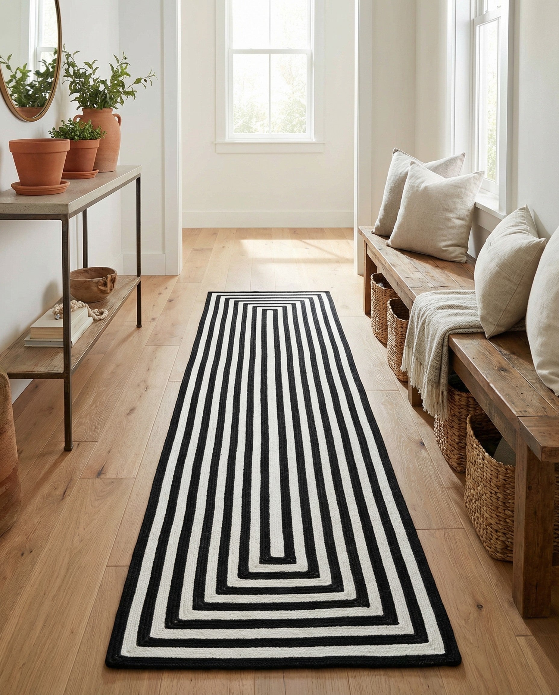 2' 7 x 10' Easy-Clean Eco Verse Washable Indoor / Outdoor Runner Rug