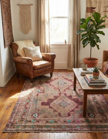 3' 6 x 5' 7 Hand Knotted Ultra Vintage Persian Wool Rug