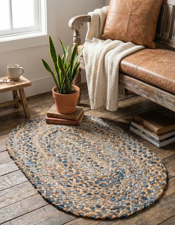 2' 2 x 3' 1 Handmade Braided Chindi Oval Rug