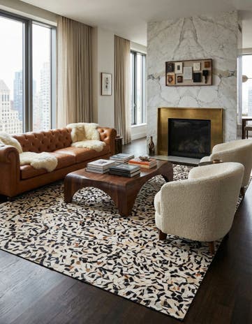 7' 11 x 9' 11 Cowhide Stocks Rug