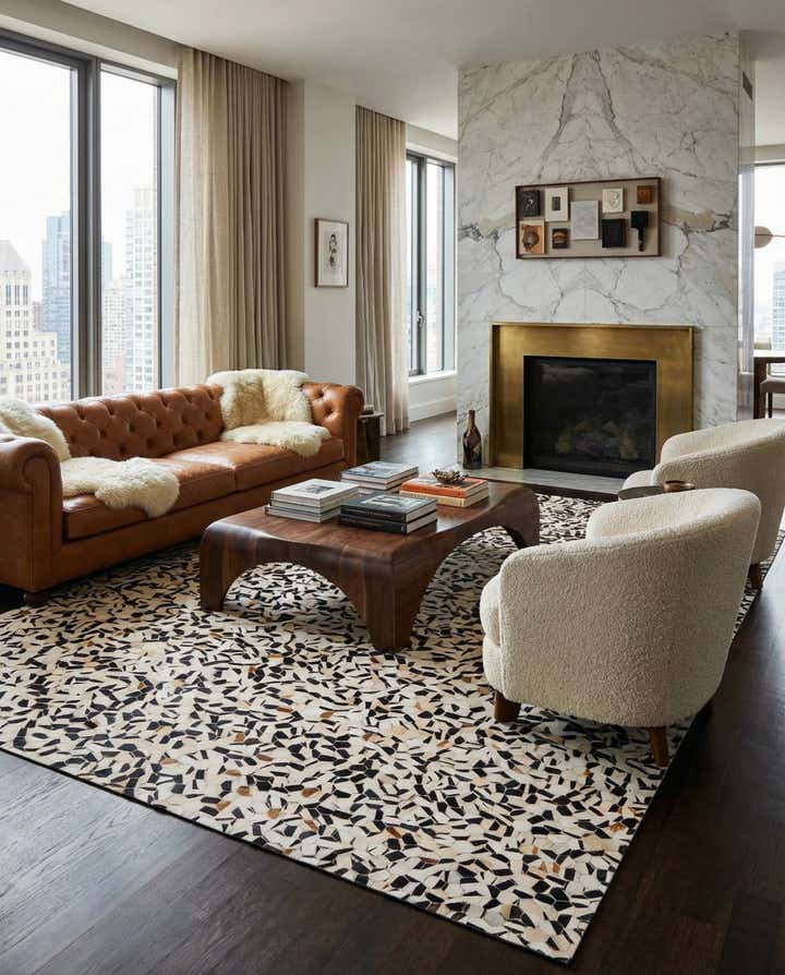7' 11 x 9' 11 Cowhide Stocks Rug