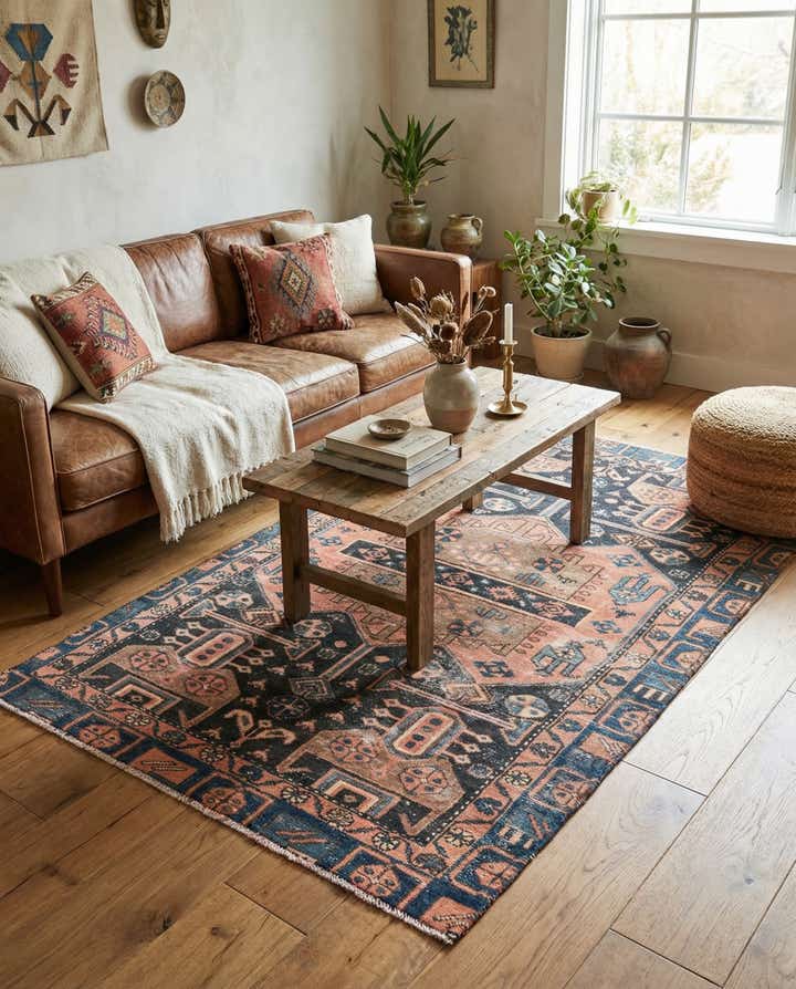 3' 8 x 6' 4 Hand Knotted Ultra Vintage Persian Wool Rug