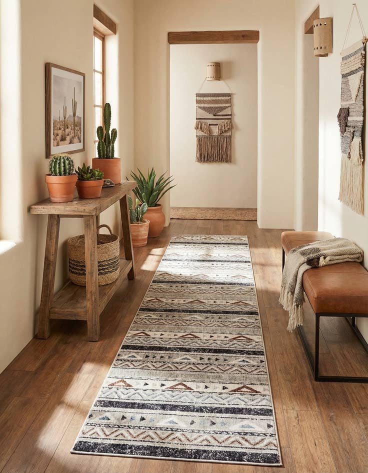 Detail image of 2' 7 x 12' Eco Southwestern Runner Rug