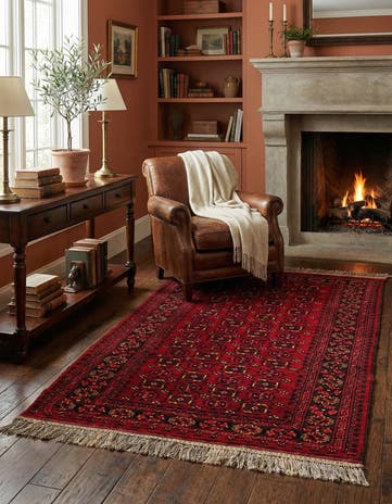 3' 6 x 5' 10 Hand Knotted Afghan Akhche Wool Rug