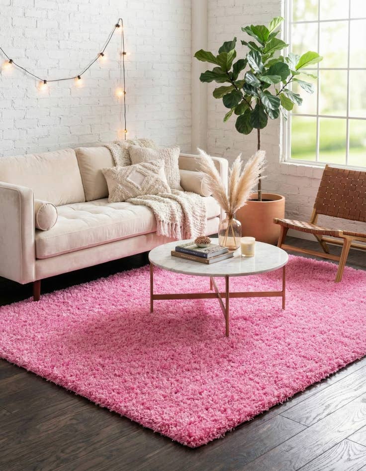 Detail image of  1' x 1' Solid Shag Sample Rug