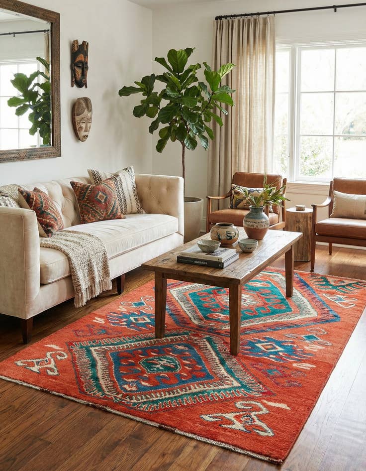 Detail image of 5' 5 x 8' 1  Hand Knotted Darya Wool Rug