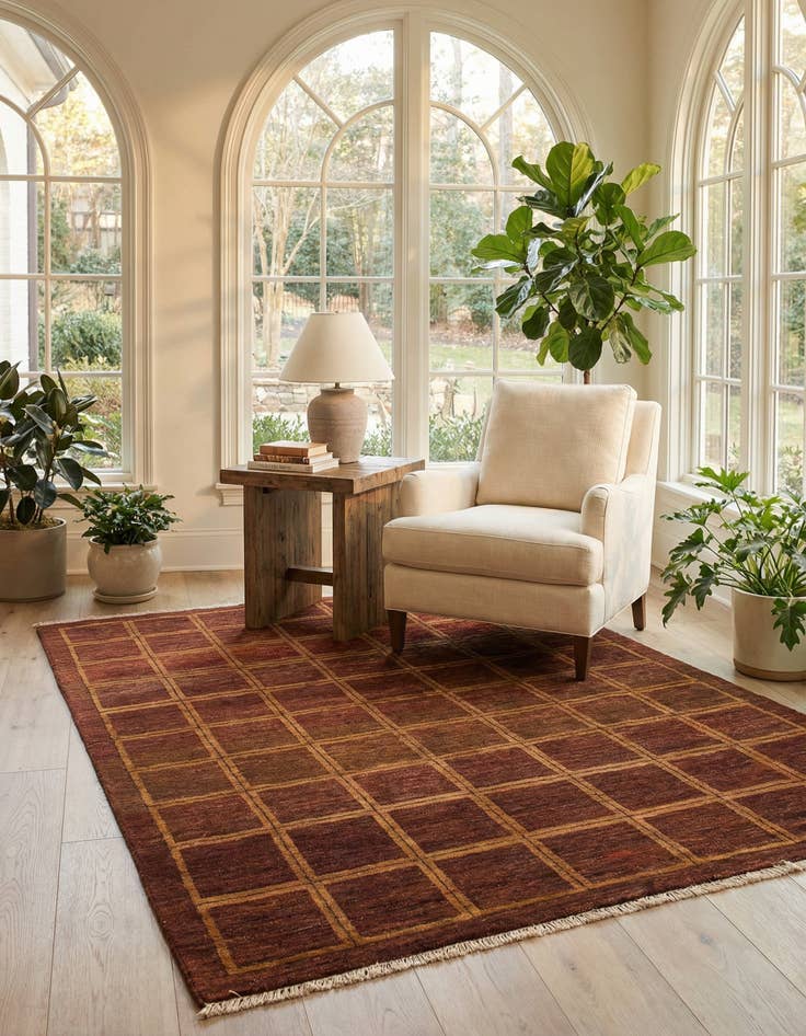 Detail image of  4' 9 x 6' 3  Hand Knotted Modern Ziegler Rug