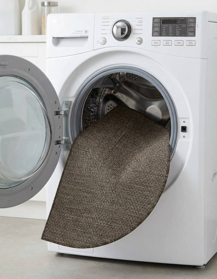 Detail image of 2' 7 x 4'  Washable Solid Indoor / Outdoor Hearth Rug