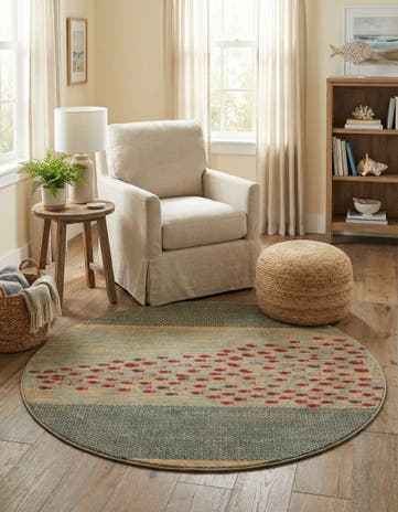 5' x 5' Kashkuli Gabbeh Round Rug